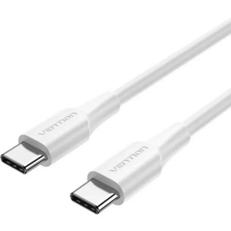 Cavo USB 2.0 Tipo-C 3A Vention TRCWF USB Tipo-C Maschio - USB Tipo-C Maschio 60W 480Mbps 1m Bianco