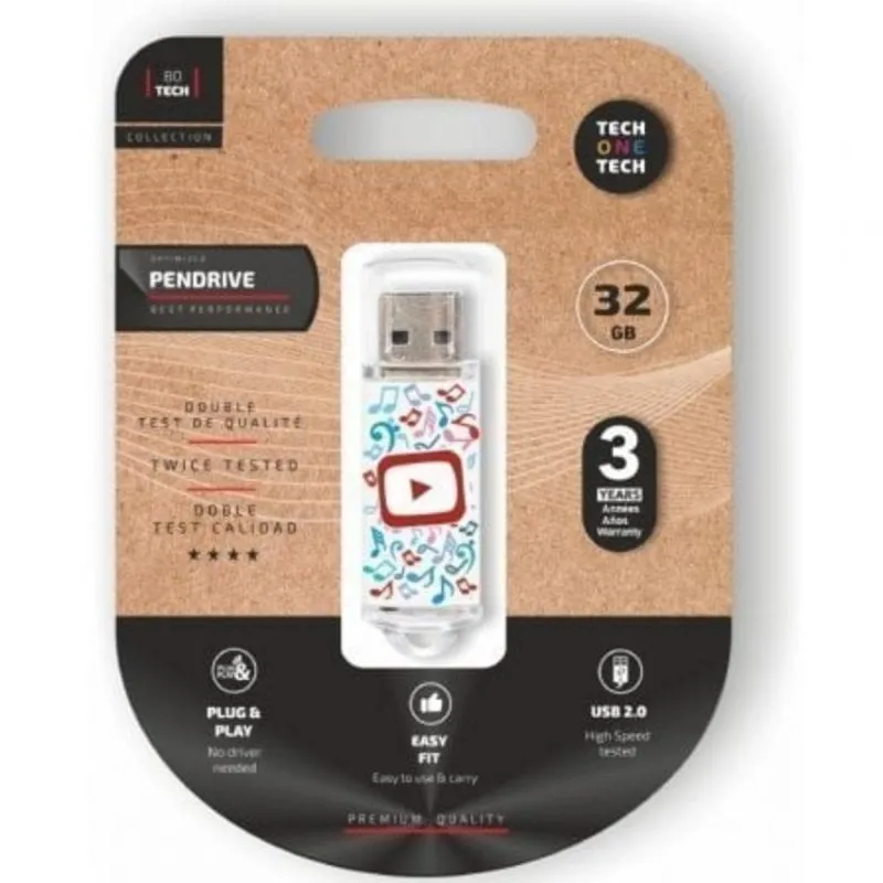 Pendrive Tech One Tech Video Dream 32GB USB 2.0 Pendrive Tech One Tech Video Dream 32GB USB 2.0