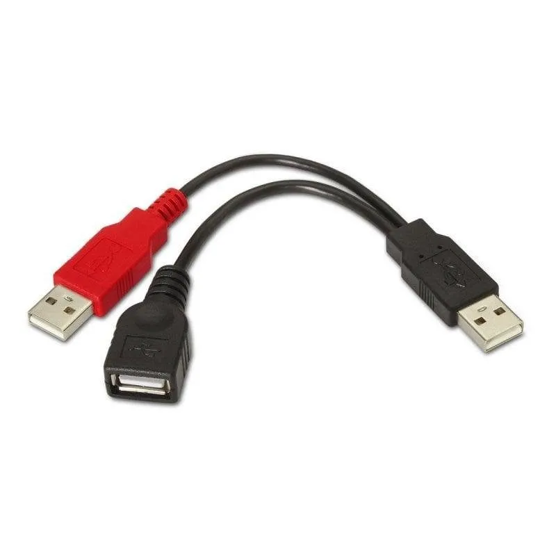 Cavo USB 2.0 Aisens A101-0030 2x USB A Maschio + USB A Femmina 15cm Nero Rosso