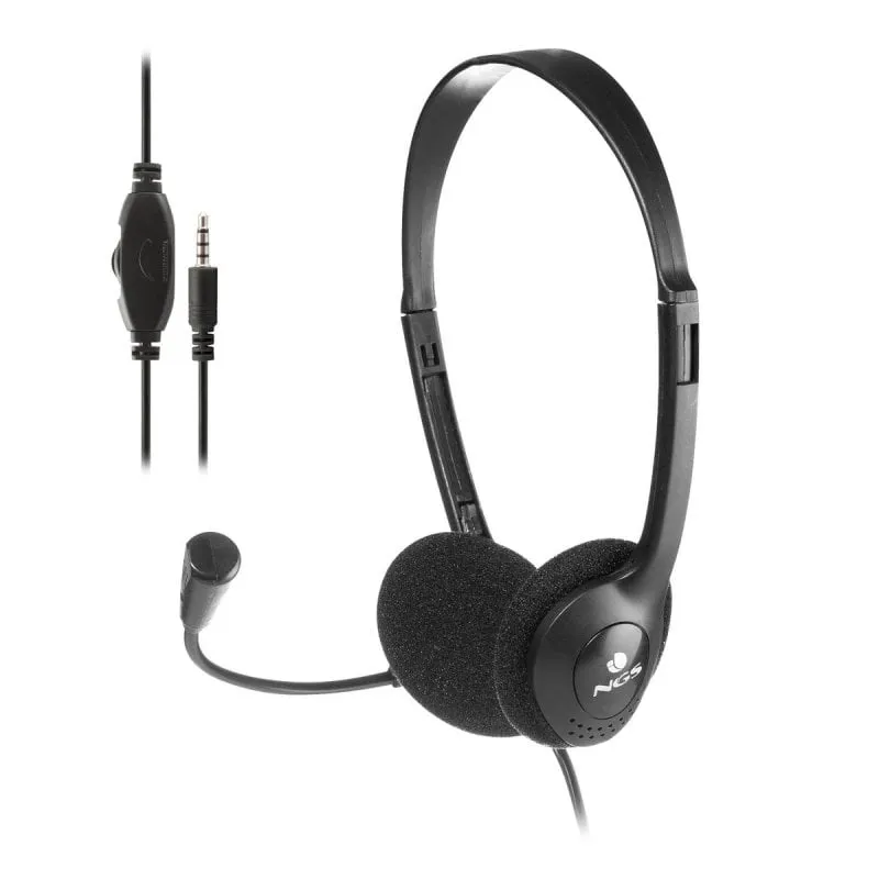 Auricolari NGS MS103 MAX con microfono con cavo nero con controllo volume