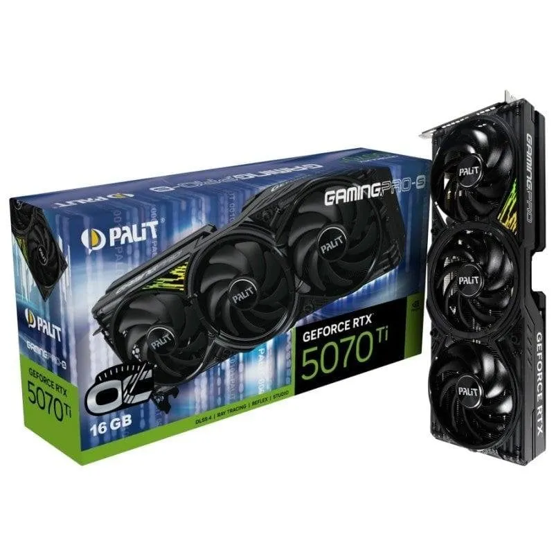Scheda Grafica Palit GeForce RTX 5070 Ti GamingPro-S OC 16GB GDDR7 Reflex 2 RTX AI DLSS4