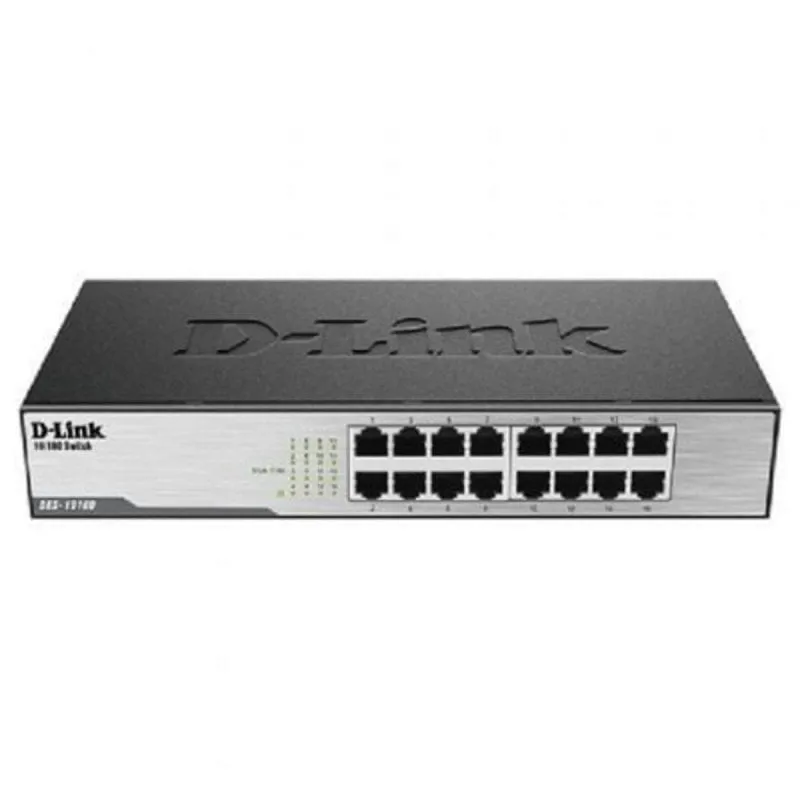 Switch D-Link DES-1016D 16 Porte 10/100Mbps Fanless Kit Rack 19" Livello 2