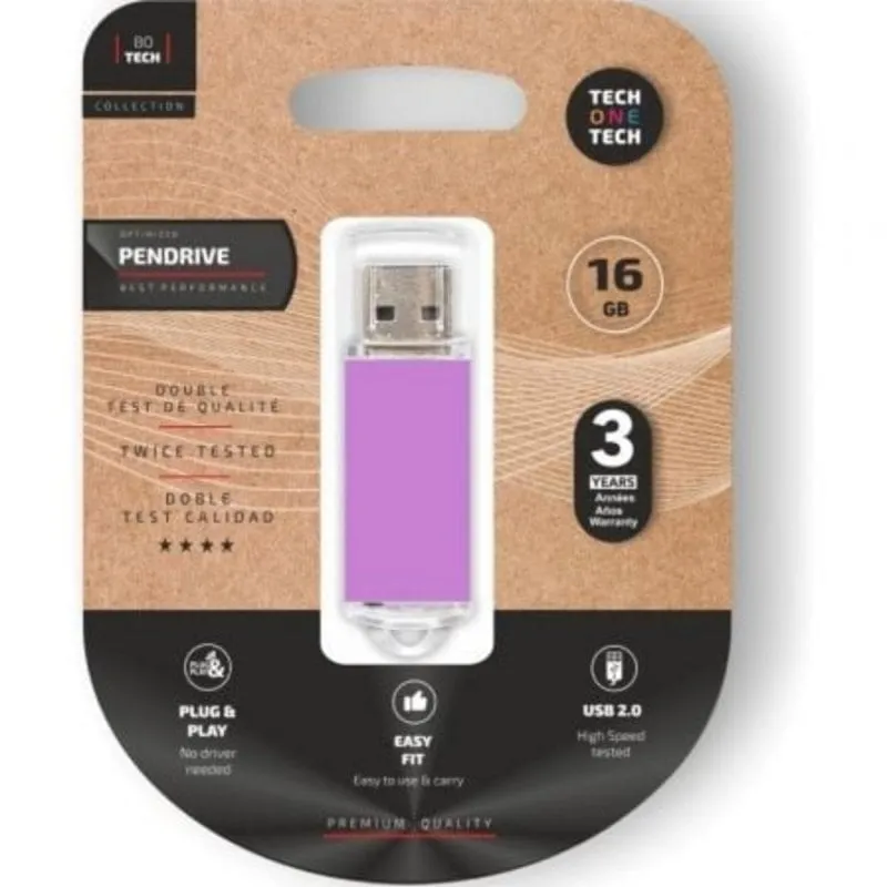 Pendrive Tech One Tech Basic 16GB USB 2.0 Viola Chiaro