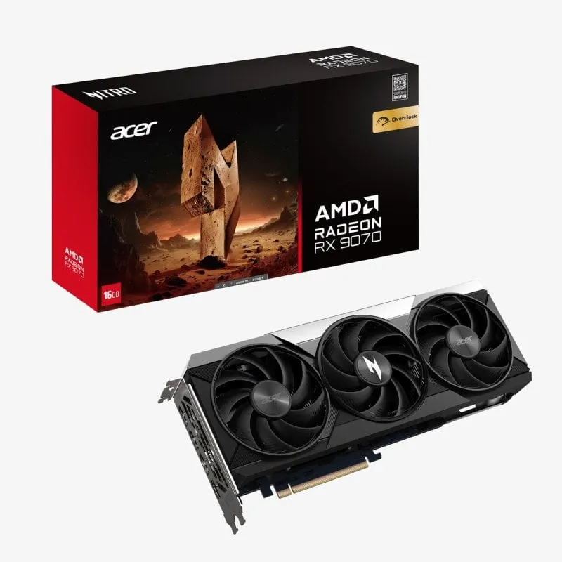 Scheda Grafica Acer Nitro Radeon RX 9070 OC 16GB GDDR6 PCIe 5.0 Scheda Grafica Acer Nitro Radeon RX 9070 OC 16GB GDDR6 PCIe 5.0