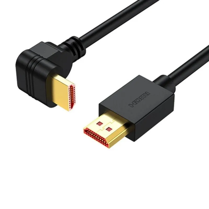 Cavo HDMI 270° Dorato 4K 2M Nero con Contatti Dorati Cavo HDMI 270° Dorato 4K 2M Nero con Contatti Dorati