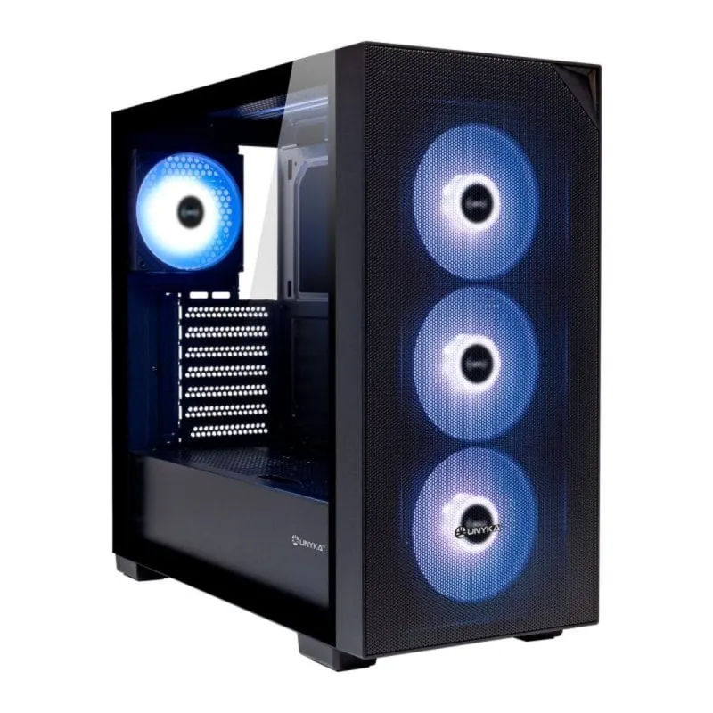 Case PC Unykach REVELAT MESH Black 4 Ventole ARGB USB Type C ATX Midi Tower Case PC Unykach REVELAT MESH Black 4 Ventole ARGB USB Type C ATX Midi Tower