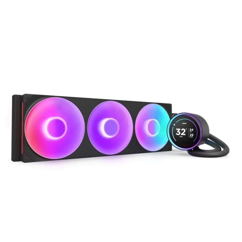 Sistema Raffreddamento Liquido NZXT Kraken Elite 420 RGB Triple Ventole LCD IPS 2,72" Nero