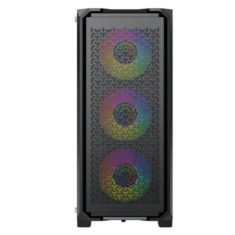 Yeyian VAULT YCM-APVAU-G1 Case per PC da gioco ATX, vetro temperato, acciaio nero, 4 ventole