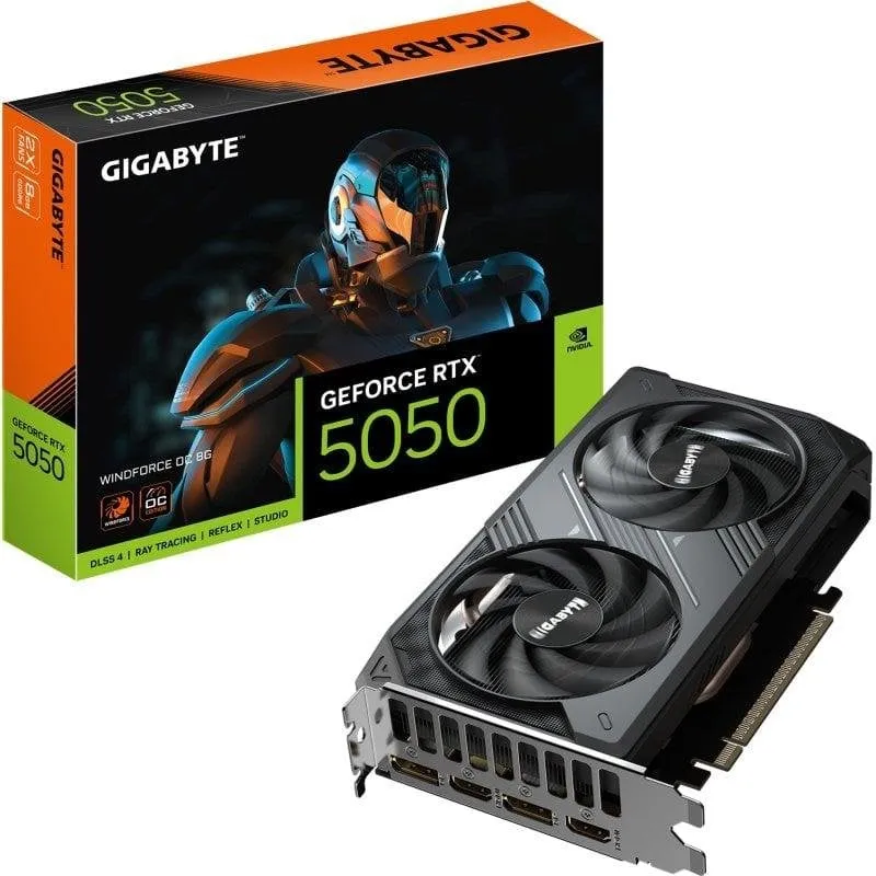 Scheda Grafica Gigabyte GeForce RTX 5050 WINDFORCE OC 8GB GDDR6 Reflex 2 RTX AI DLSS4
