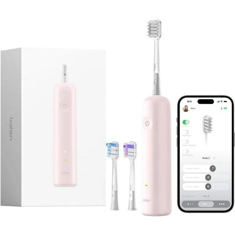 Spazzolino Sonico Laifen Wave Rosa 3 Modalita 3 Testine Timer App