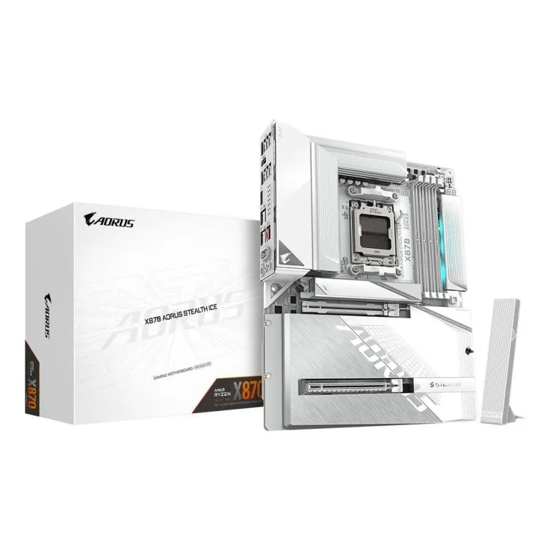 Schede Madri Gigabyte X870 AORUS STEALTH ICE AMD X870 AM5 DDR5 ATX WiFi 7 USB4 5GbE