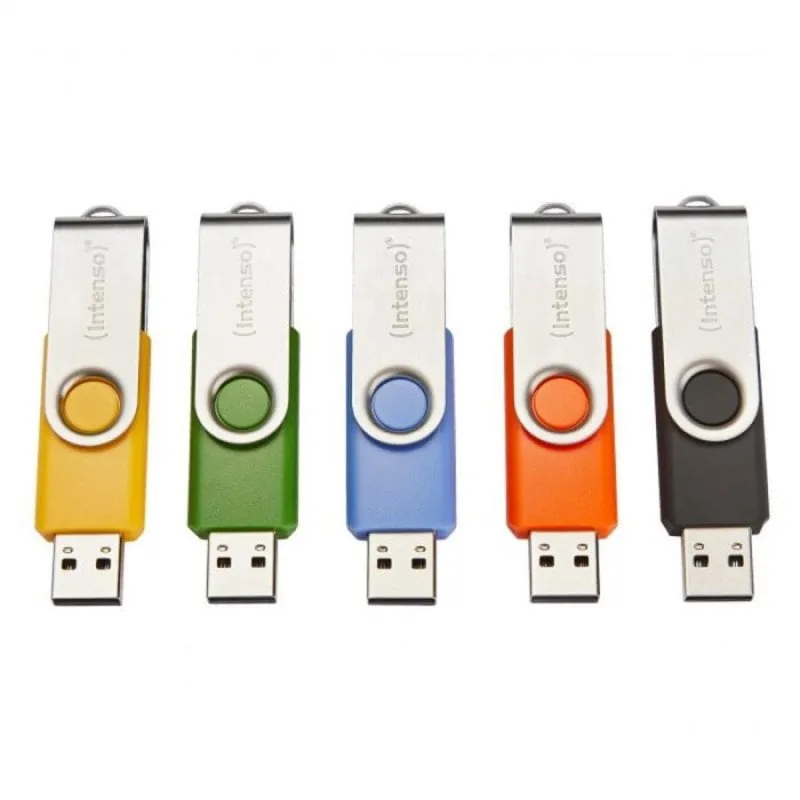Penna USB Intenso Basic Line 8GB USB 2.0 Velocità 28 MB/s Nero Blu Verde Arancio Giallo