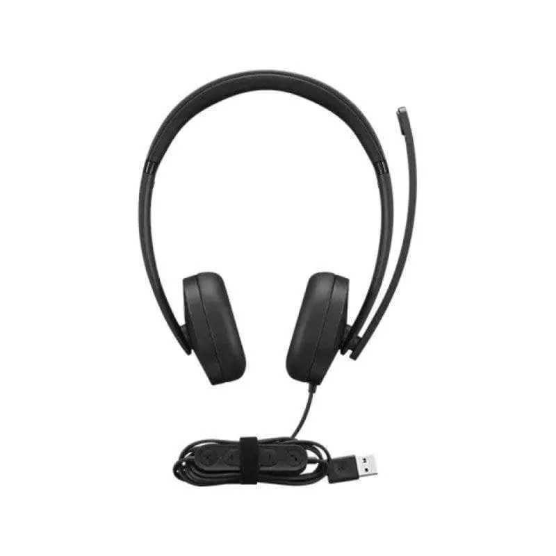 Auricolari Lenovo 4XD1P83425 con cavo USB-A, Cancellazione Rumore, Microfono Boom, Nero