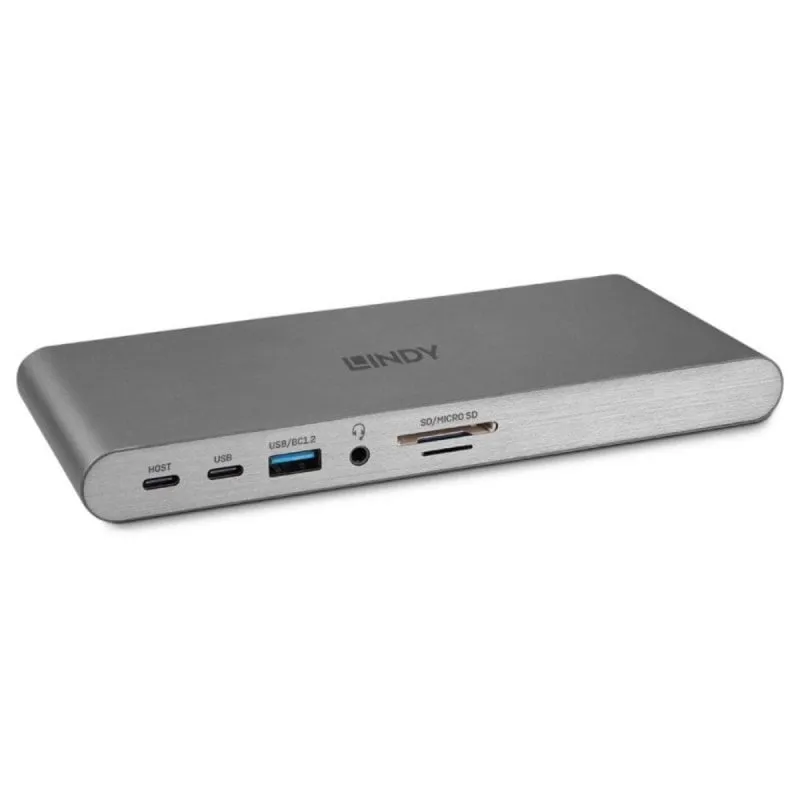 Hub USB 3.2 Gen 1 Type-C Lindy 43349 100 W Ethernet 10/100/1000 Mbit/s Plata