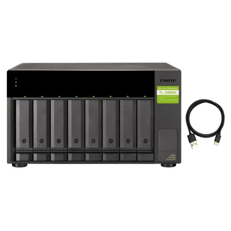 Carcassa Disco Duro QNAP TL-D800C 8 Bay USB 3.2 Gen2 Tipo-C 6 Gbit/s Carcassa Disco Duro QNAP TL-D800C 8 Bay USB 3.2 Gen2 Tipo-C 6 Gbit/s