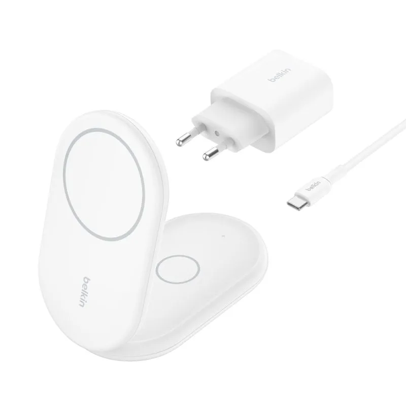 Cuffie Belkin BoostCharge, caricabatterie wireless USB bianco per smartphone, ricarica rapida per interni
