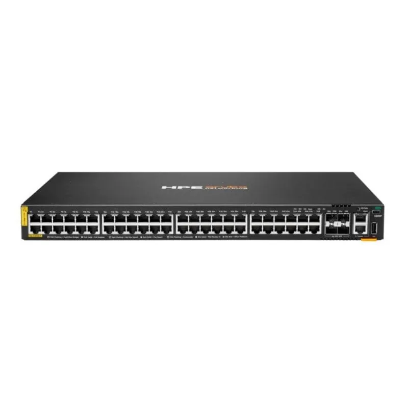 Switch HPE Aruba CX 6200F 48G PoE 370W 4SFP+ Gestionato L3 Gigabit Ethernet 1U Rackmount