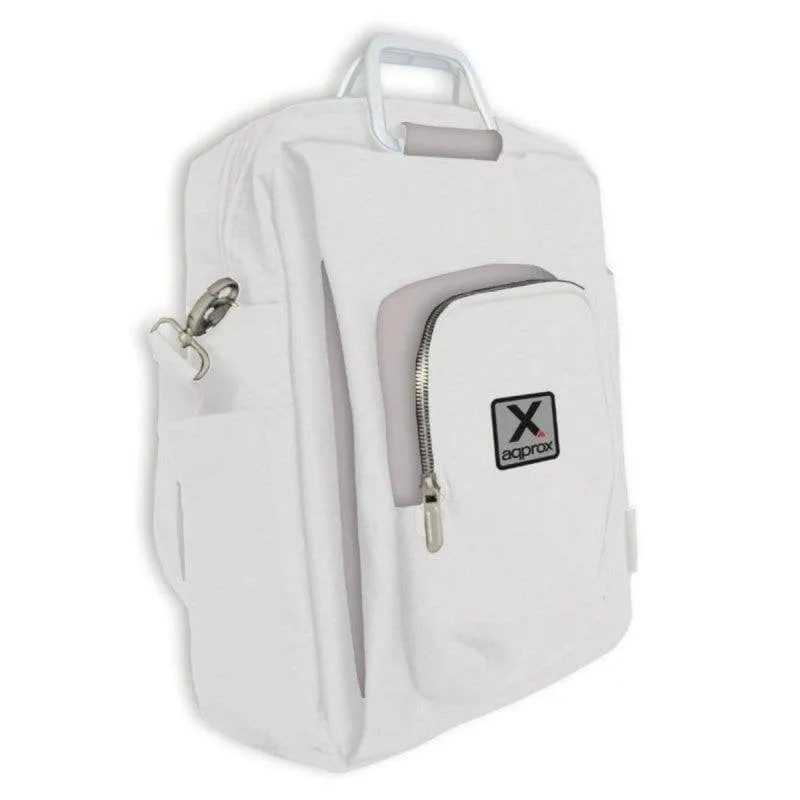 Borsa Portatile Approx appNBST15x Grigio/Bianco Nylon fino a 15.6" Multi-Scompartimenti Alta Resistenza