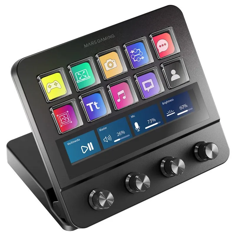 Mars Gaming MSD-Pro Controller Deck 10 tasti LCD 4 manopole touchscreen animato esteso nero
