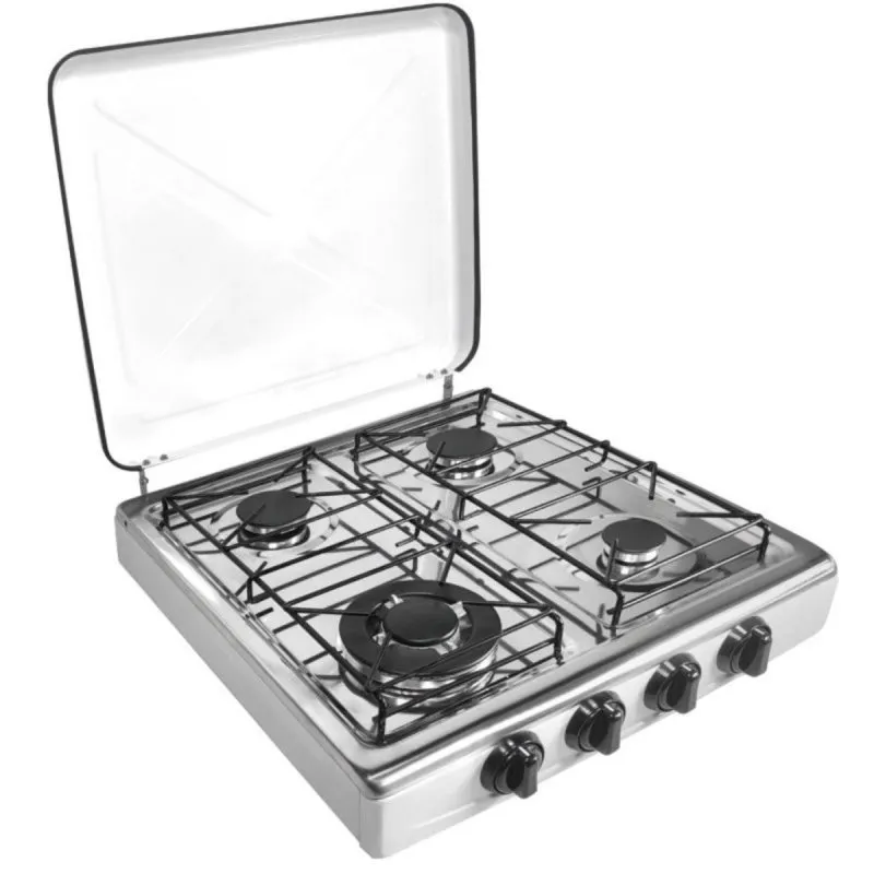 Hornillo a gas Vitrokitchen 452BB Butano 4 Quemadores Acero Inox Encimera Blanco