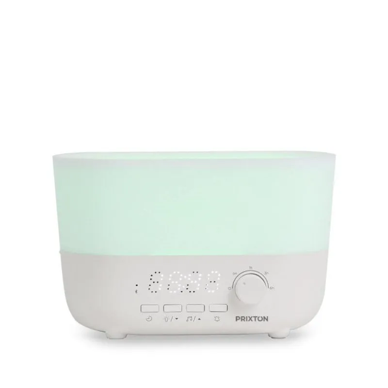 PRIXTON Aroma Umidificatore connesso Altoparlante Bluetooth Sveglia Luce LED 7 colori