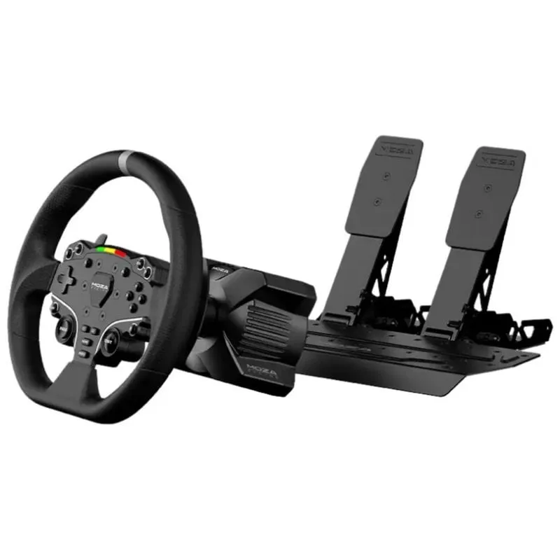 Volante Moza Racing RS074 + Pedali Digitale Bluetooth/USB Wireless e Wired Nero Metallico