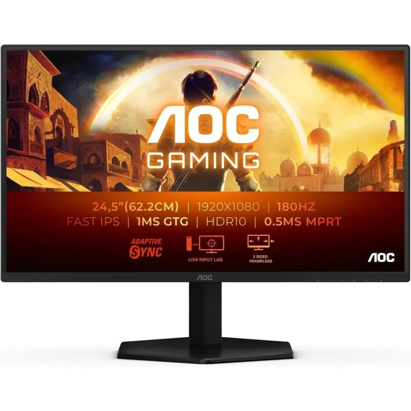 Monitor Gaming AOC G4 25G42E 24,5" Full HD 180Hz 1ms HDR10 Nero Rosso