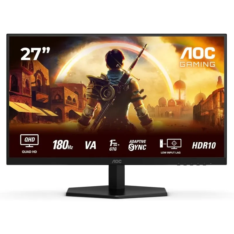 Monitor Gaming AOC G4 Q27G42XNE 27" QHD 180Hz 1ms HDR10 Nero Rosso