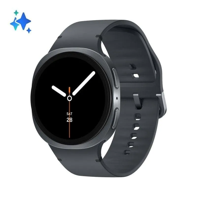 Samsung Galaxy Watch 8 Bluetooth GPS NFC 44mm Super AMOLED Argento Cinturino Bianco M IP68 5ATM Monitor Sonno Cardio