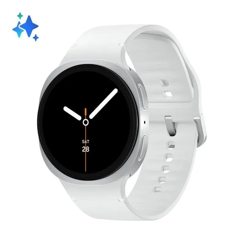 Samsung Galaxy Watch8 Bluetooth GPS NFC 40mm Super AMOLED Argento Correa Bianca Resistenza Acqua 5ATM+IP68