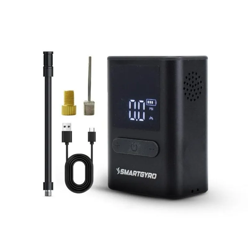 Nano Compressore Smartgyro Portatile con Display Digitale, 3 Modalità di Pressione, Ricarica Rapida