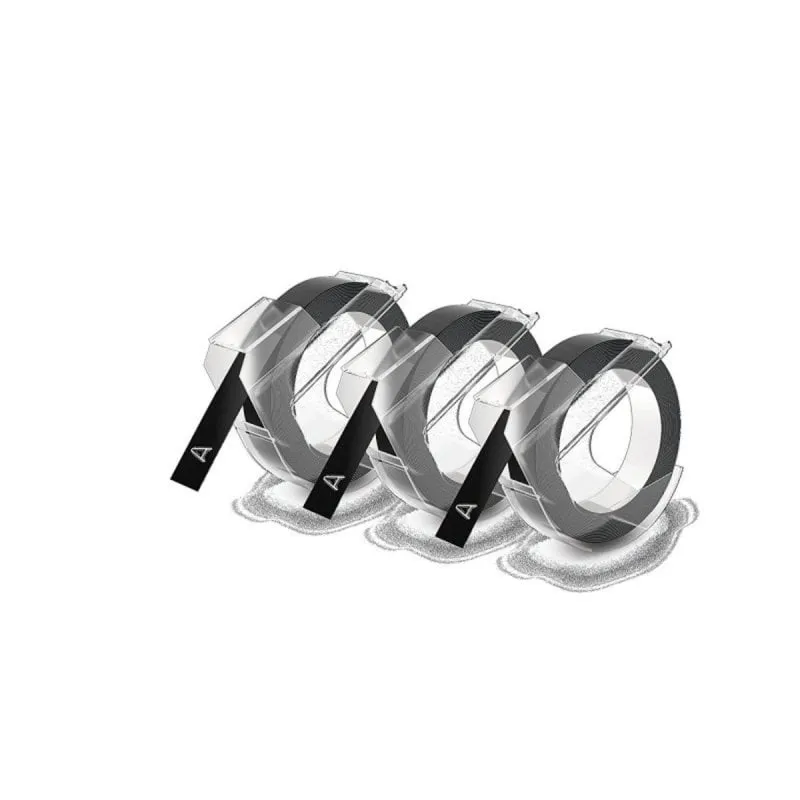 Nastro per etichette DYMO 3D 9mm, 3 metri, confezione da 3 pezzi, Belgio