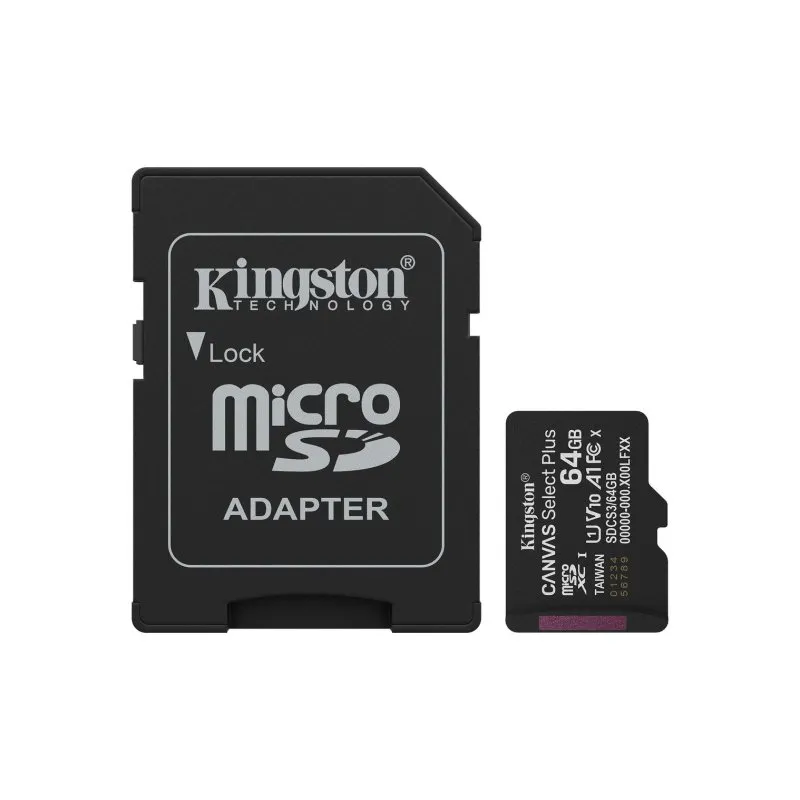 64GB microSDXC Canvas Select Plus 100MB/s A1 Nero con adattatore SD