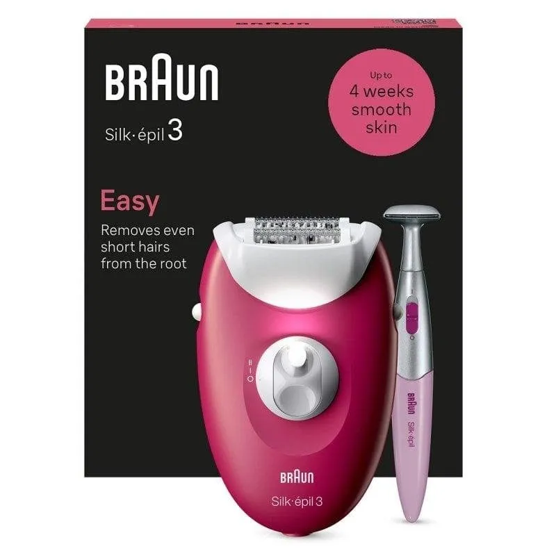 Epilatore Braun Silk-épil 3 3-202 20 Pinzette Massaggio AC Berry