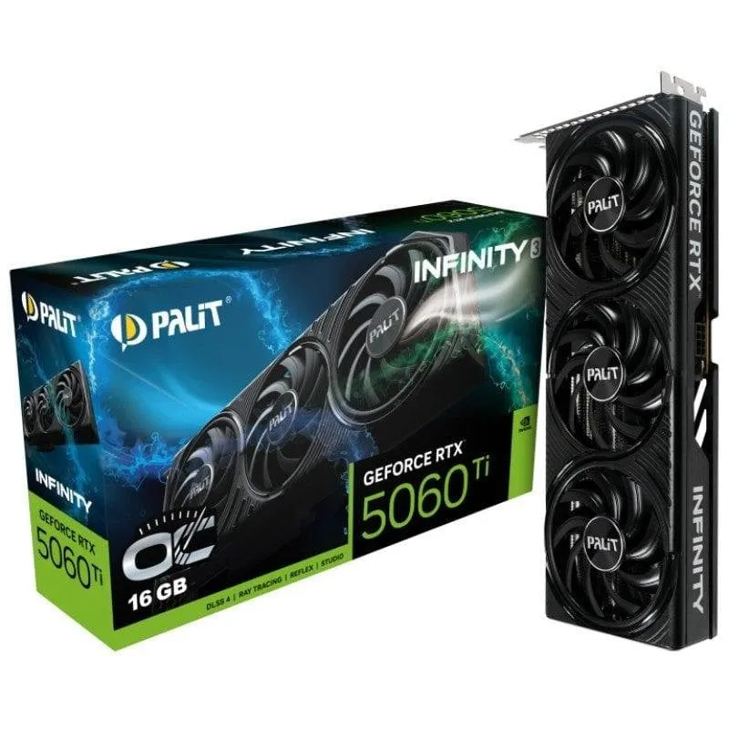 Scheda Grafica Palit GeForce RTX 5060 Ti Infinity 3 OC 16GB GDDR7 Reflex 2 RTX AI DLSS4