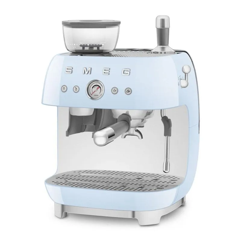 Macchina Espresso Manuale Smeg EGF03PBEU 2,4L 20 bar Blu con Macinacaffè Integrato
