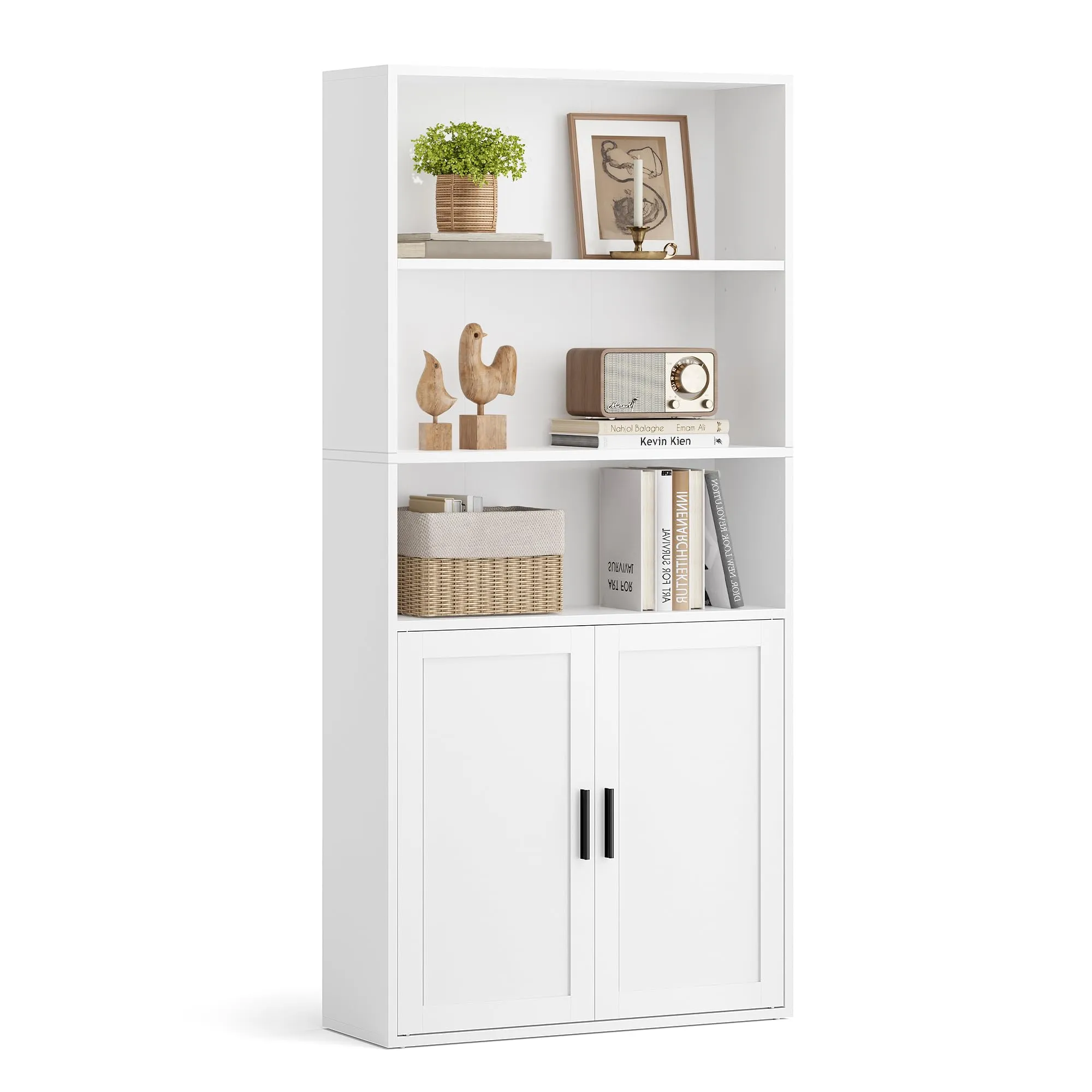 VASAGLE Libreria con 2 Ante, 60,1 x 24,1 x 146,2 cm