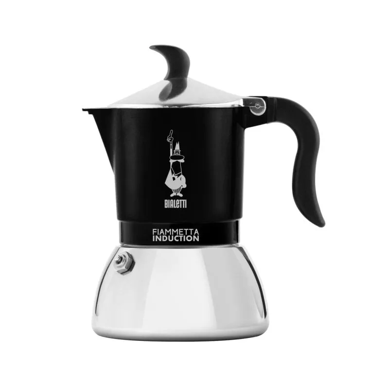 Caffettiera Italiana Bialetti Fiammetta Induction 0,1L 2 Tazze Nero Acciaio Inox