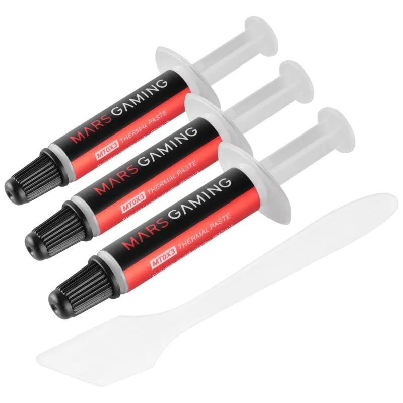 Kit Mars Gaming MT0X3 3x Paste termiche per CPU Alta conduttività termica 6W/m·K Fino a 280°C 3x1g (3g)