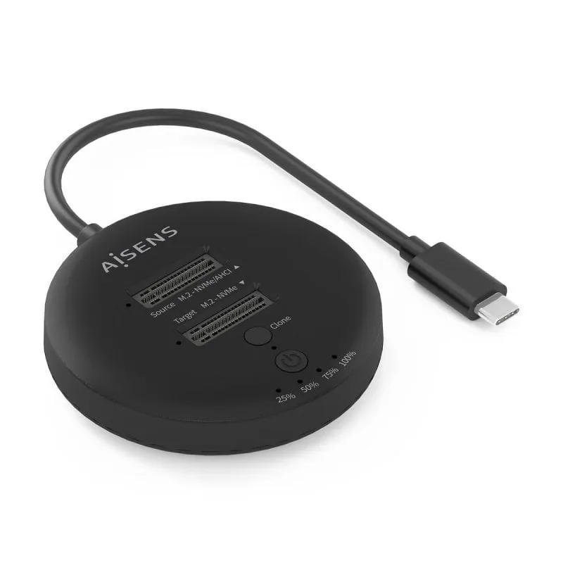Docking station doppia baia NVMe M.2 a USB 3.2 Gen2x2 20 Gbps, Nero ABS