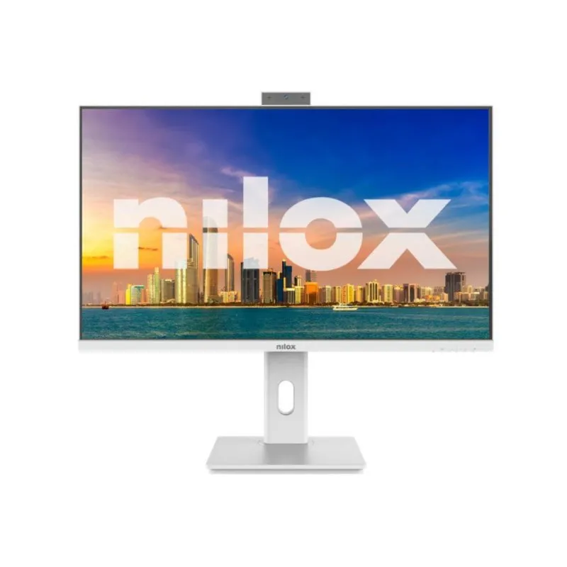 Monitor Nilox 24" Full HD 120Hz IPS LED bianco altoparlanti webcam regolabile VESA