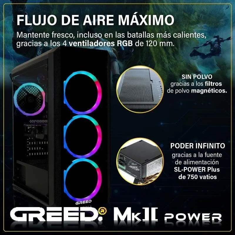 PC fisso GREED MK2 Power AMD Ryzen 7 5700X 32GB 1TB SSD RX 9070 16GB Windows 11 Pro