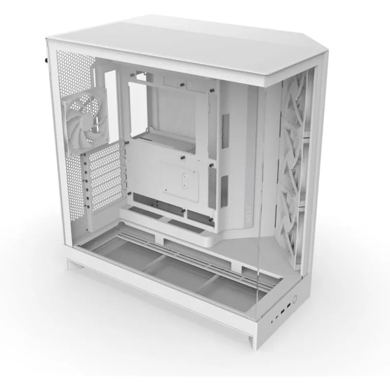 NZXT H9 Flow Chassis PC Midi Tower con Ventiladores 3x140mm, Vidrio Templado, Blanco