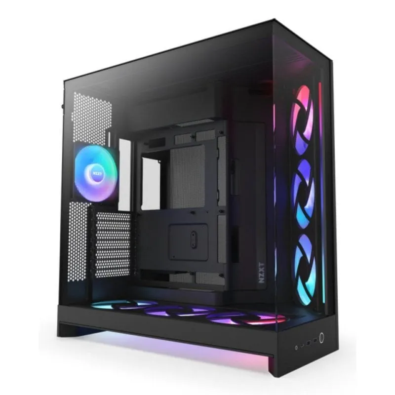 Case PC NZXT H9 Flow RGB+ Midi Tower Nero con Vetro Temperato e Illuminazione RGB Multipla
