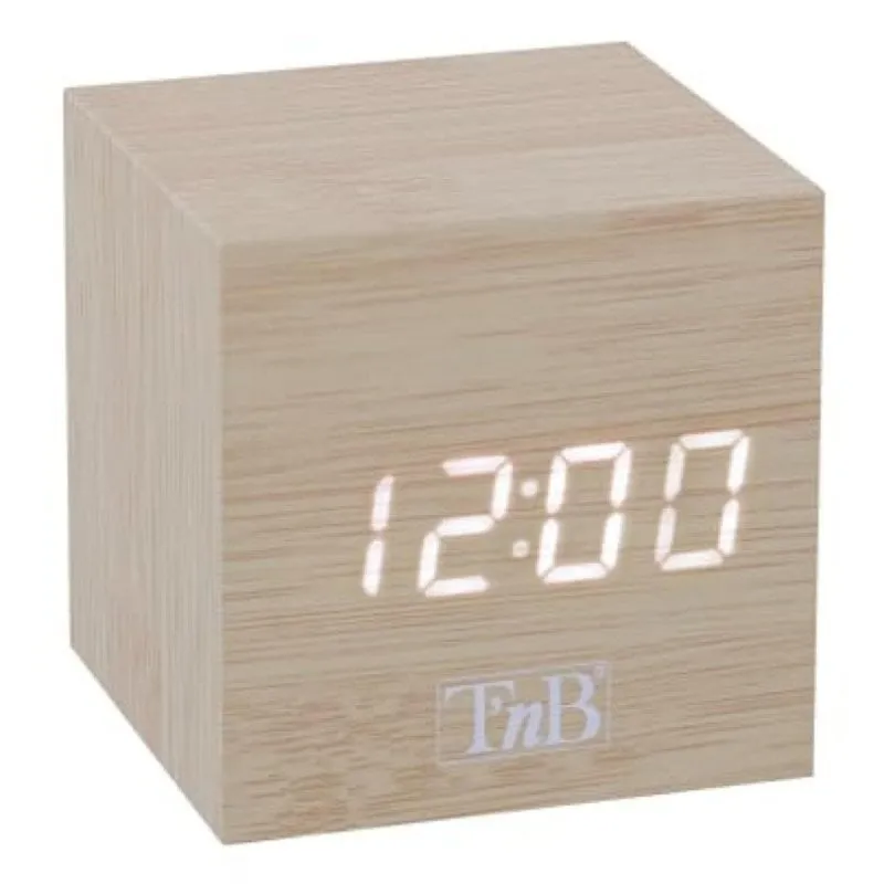 Orologio sveglia digitale T'nB CLOCKSQWD Cubo legno con 3 allarmi