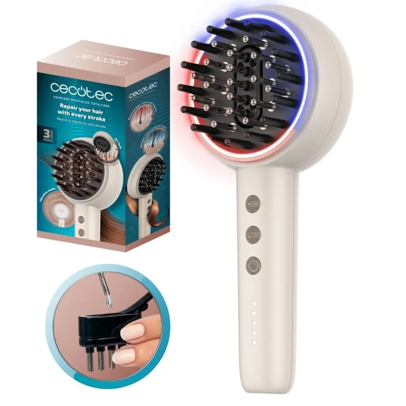 Spazzola HairCare Revitalize TotalCare Cecotec Microcorrenti EMS 5 Livelli LED Serum