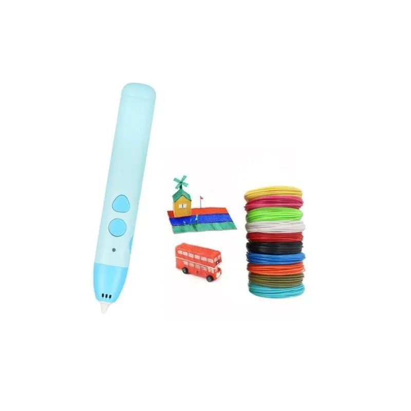 Penna 3D DIY con filamento PCL, temperatura bassa, kit 10 colori, ricarica USB