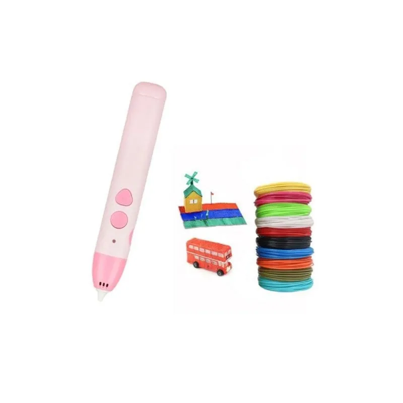 Penna 3D per stampa con filamento PCL 1.75 mm, kit con 5 colori, bassa temperatura, antiscottatura, USB