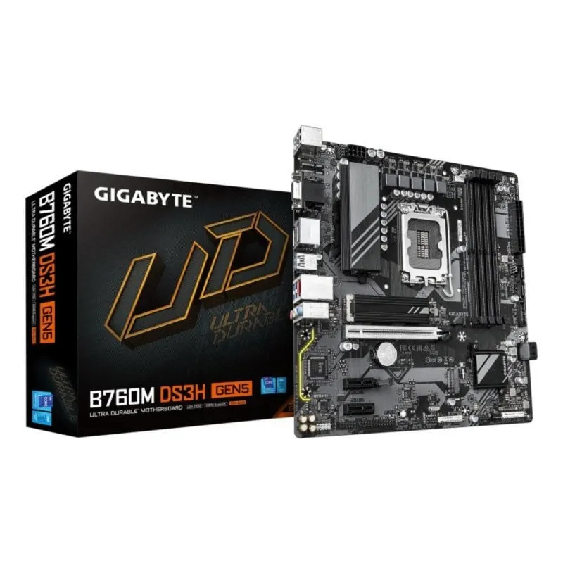 Placa Base GIGABYTE B760 Express LGA 1700 Micro ATX B760M DS3H GEN5 DDR5 PCIe 4.0 RGB