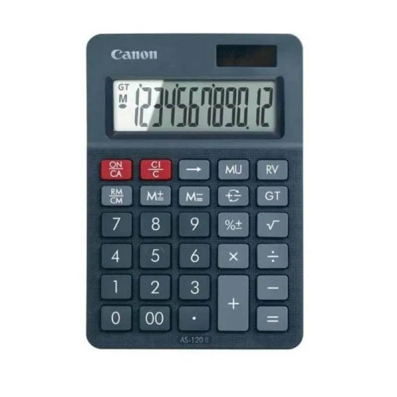 Calcolatrice Canon AS-120 II Desktop 12 cifre Display inclinato Nero Solare/Batteria